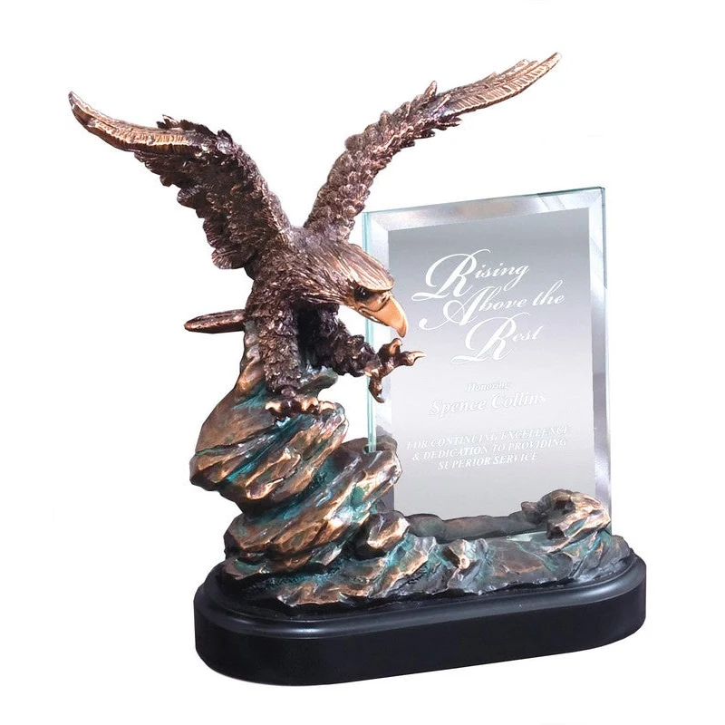 Eagle On Rock With Glass 1