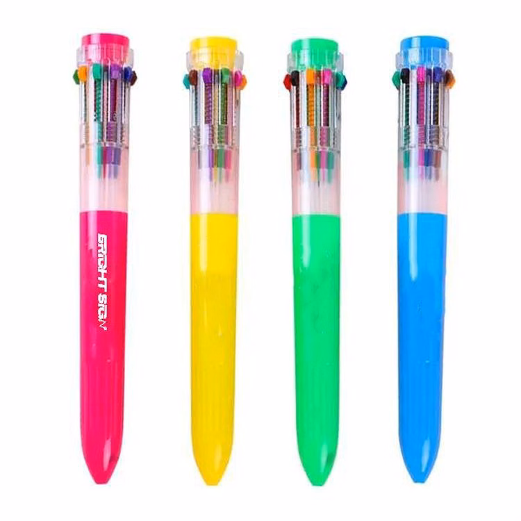 10-Color Retractable Ballpoint Shuttle Pen