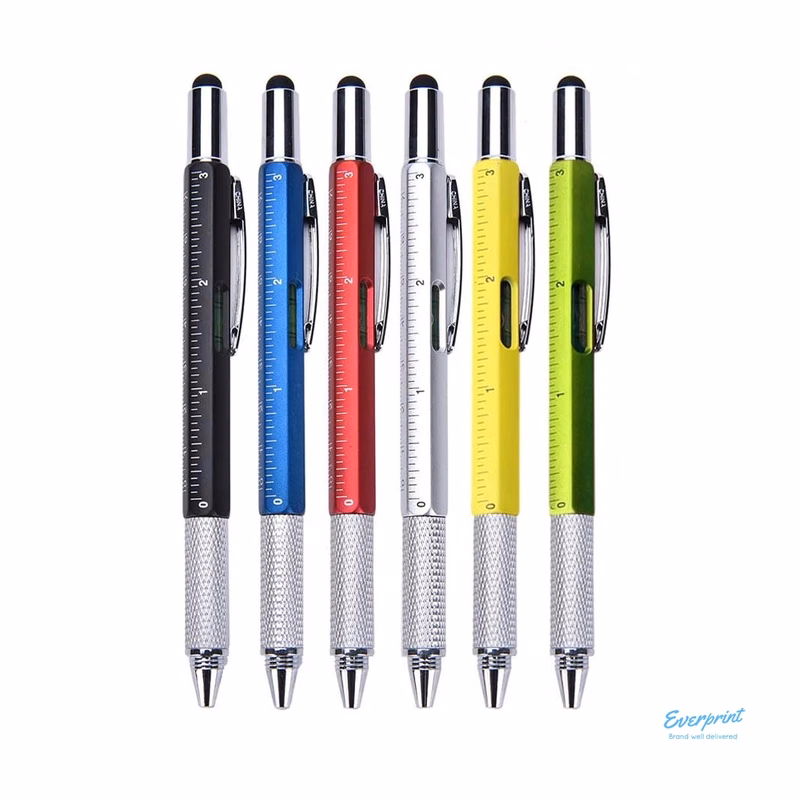 6-in-1 Stylus Twist Tool Pen- Plastic barrel