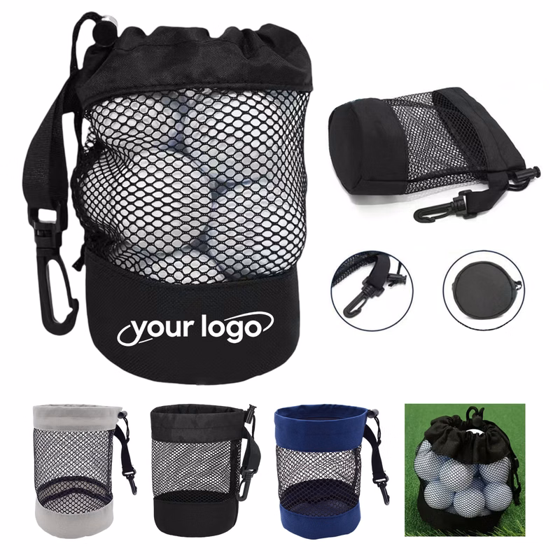 Golf Single Side Drawstring Storage Mesh Bag