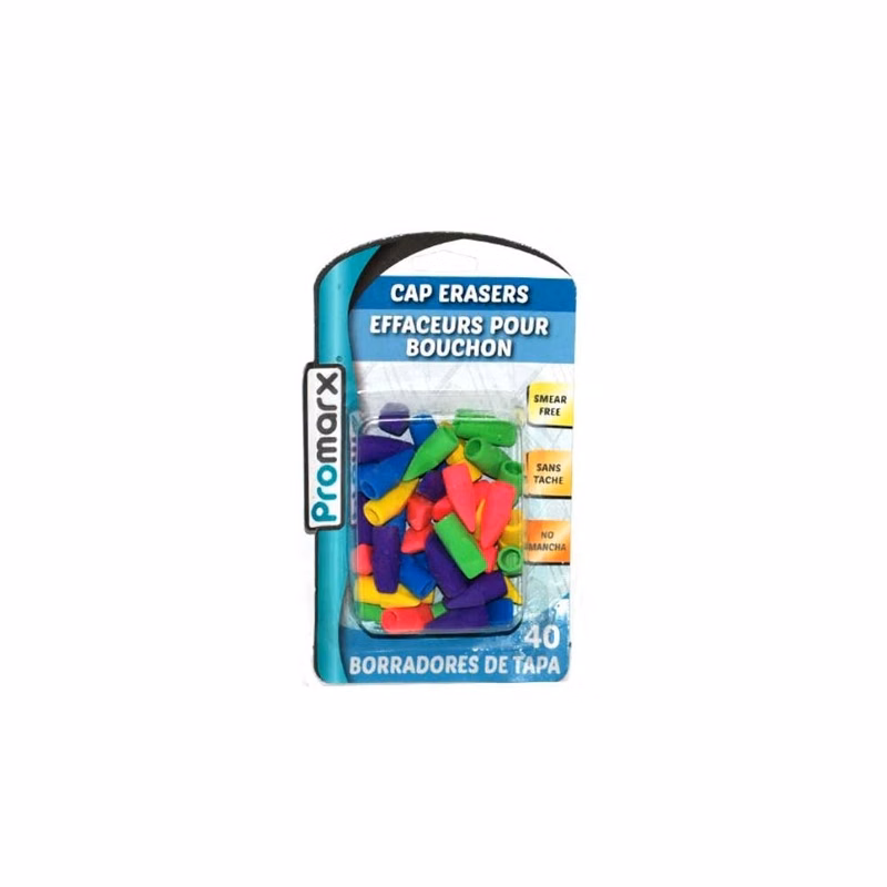 Pencil Cap Erasers - 40 Pack Assorted