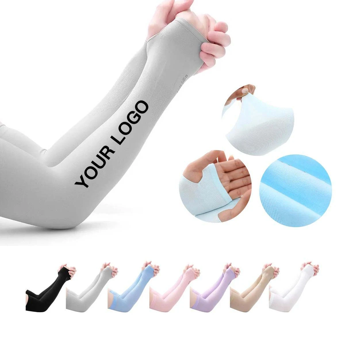 Nylon Ice Silk Arm Sleeves with Sun Protection 1