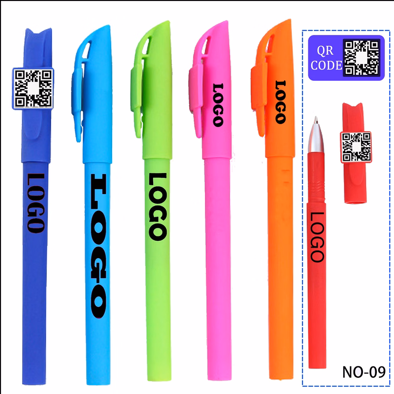 Skin-friendly colored pen barrels that can print QR codes and logos on gel pens