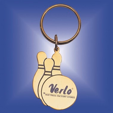 BRASS BOWLING PIN KEYRING