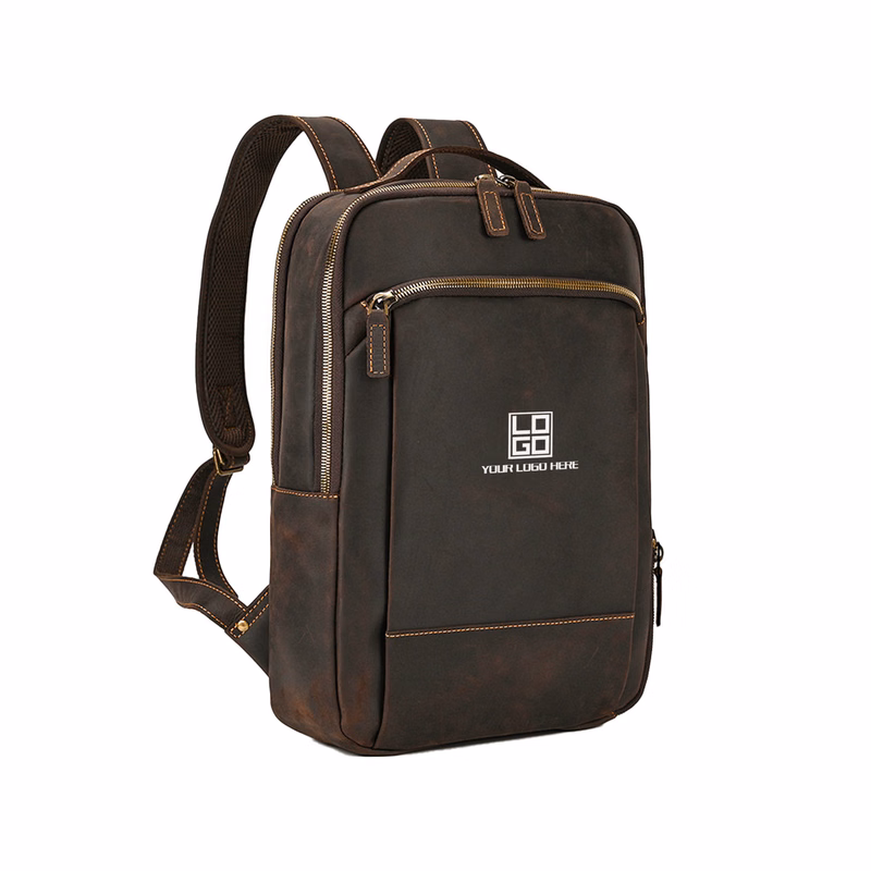 Retro Minimalist Business Casual Leather Backpack