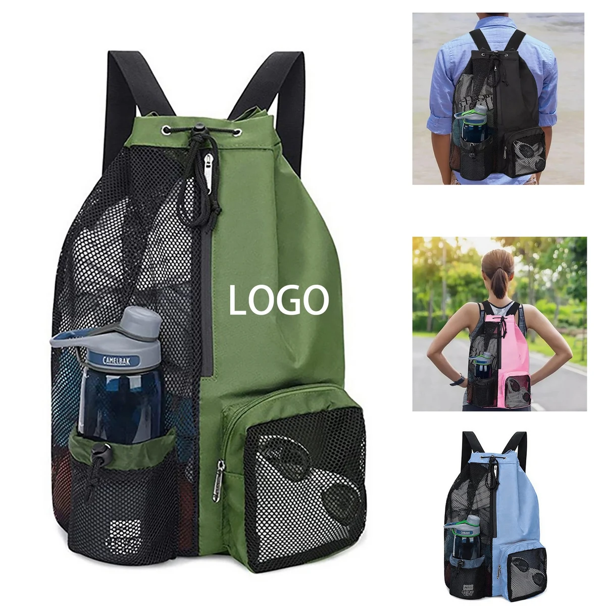 Drawstring Ventilator Mesh Equipment Bag 1