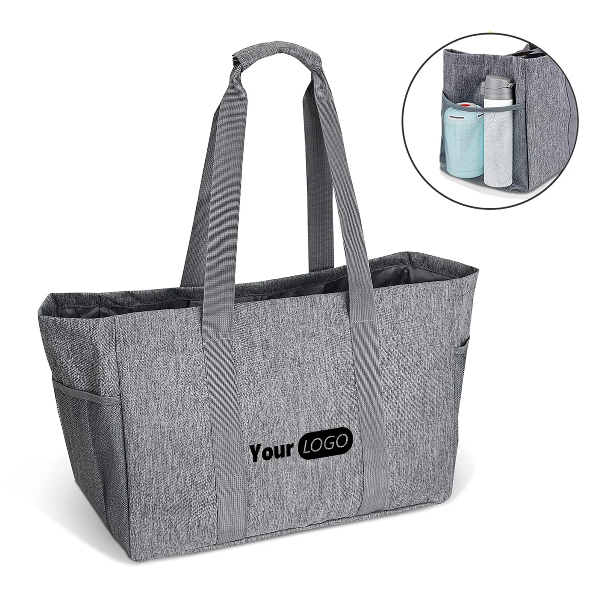 Oxford Foldable Reusable Storage Tote Bag, custom tote bag with logo imprint 1