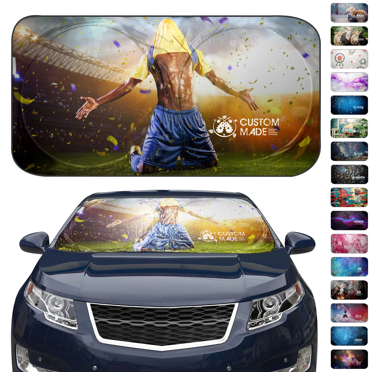 Silver-Coated Front Window Car Sunshade Windshield Shade (59'' x 27.5'') 1