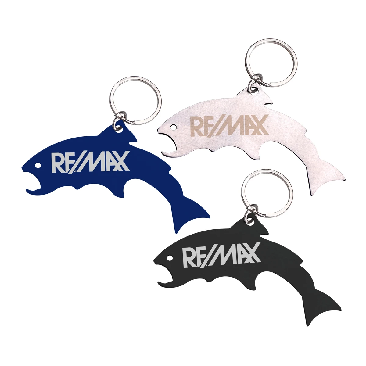 Trout Shaped Stainless Steel Bottle Opener w/ Key Ring 1