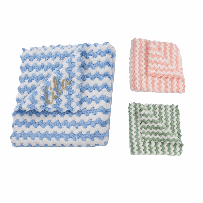 Thick Coral Fleece Kitchen Cleaning Dishcloths