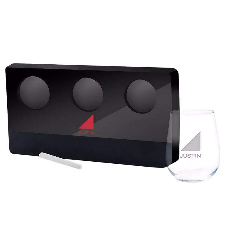 Acrylic Wine Tasting Flight Set with Chalkboard