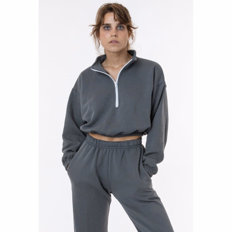 FLEX FLEECE HALF ZIP CROPPED PULLOVER