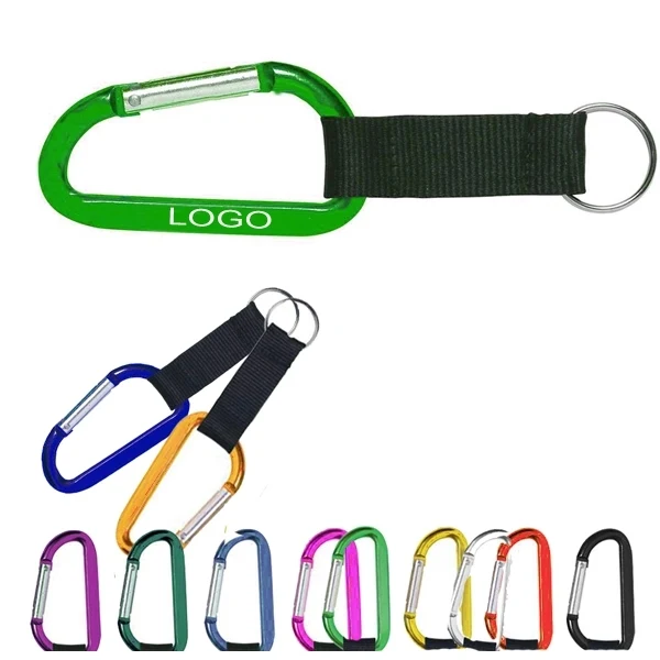 3" Carabiner with Strap and Key Ring 1