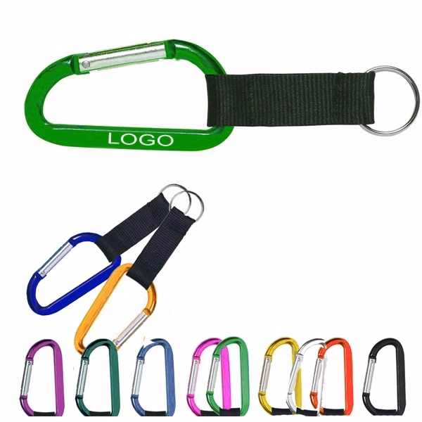 3" Carabiner with Strap and Key Ring