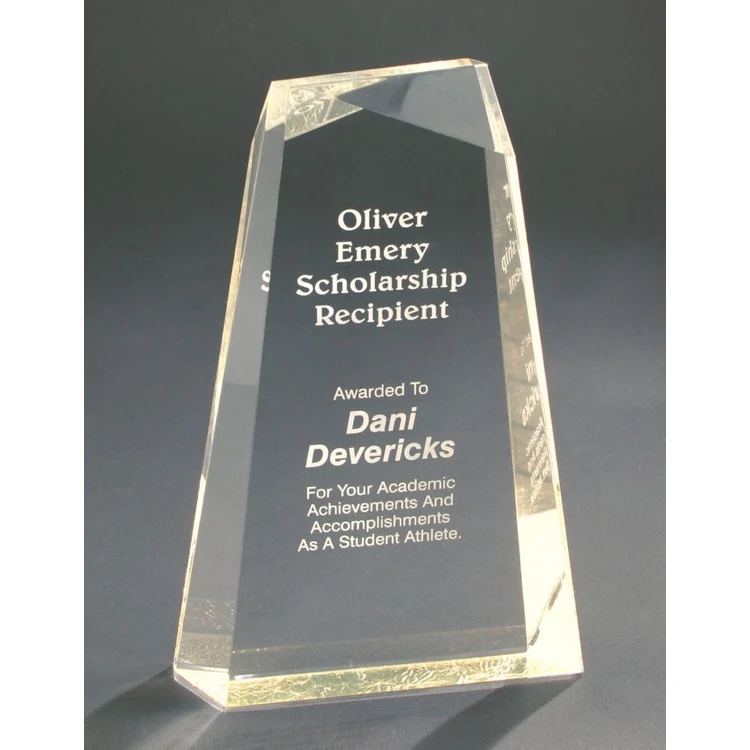 8" Gold Facet Wedge Acrylic Award 1