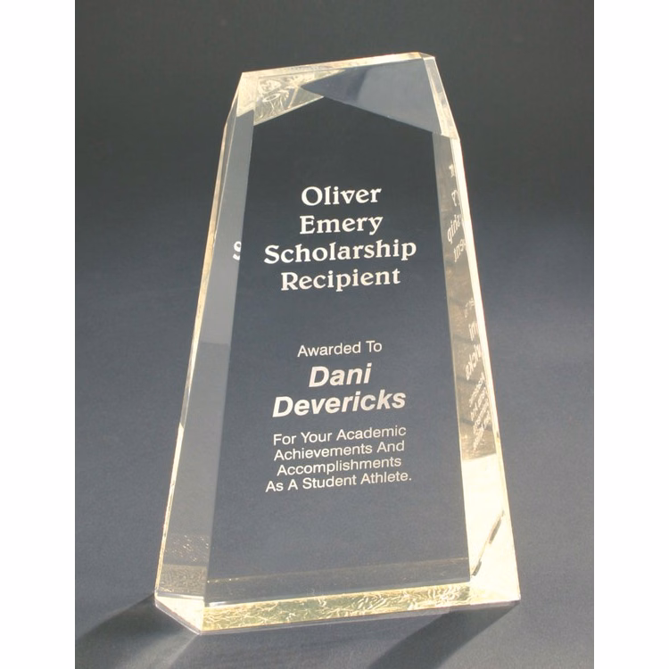 8" Gold Facet Wedge Acrylic Award