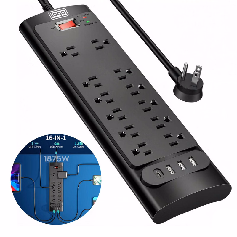 16-in-1 US Multi-Functional Surge Protector Power Strip