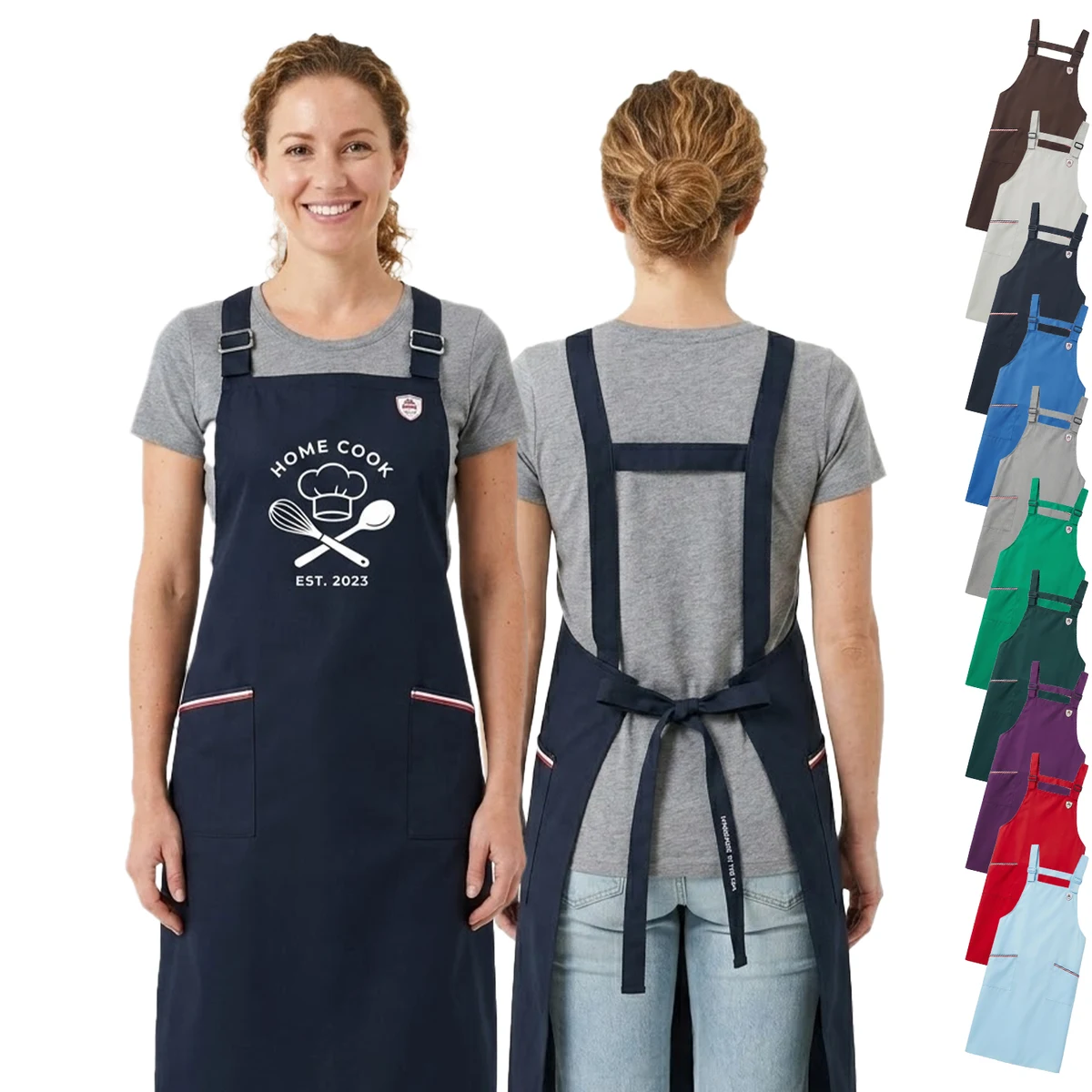 12 oz. Serge Kitchen Apron w/ Shoulder strap & 2 pockets 1