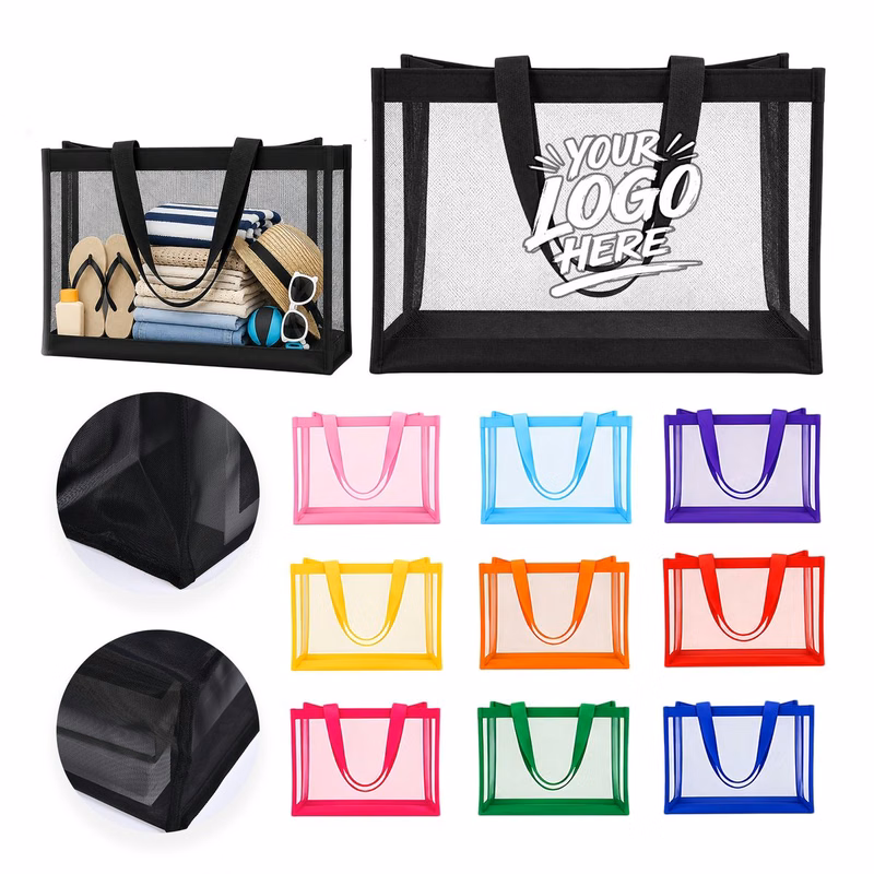 Large Mesh Beach Tote Sand Proof Travel Bag