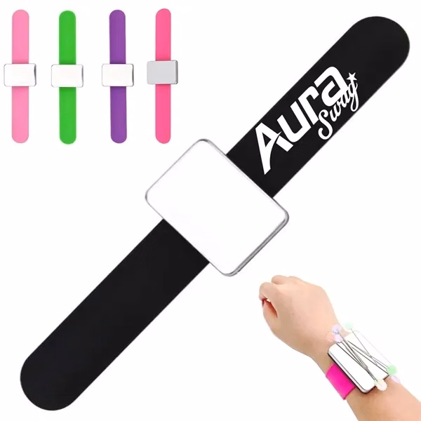 Custom Silicone Magnetic Snap Bracelet — Professional Beauty Tool Organizer