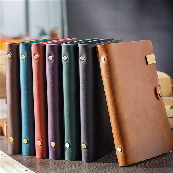 A5 Leather Retro Loose-Leaf Notebook