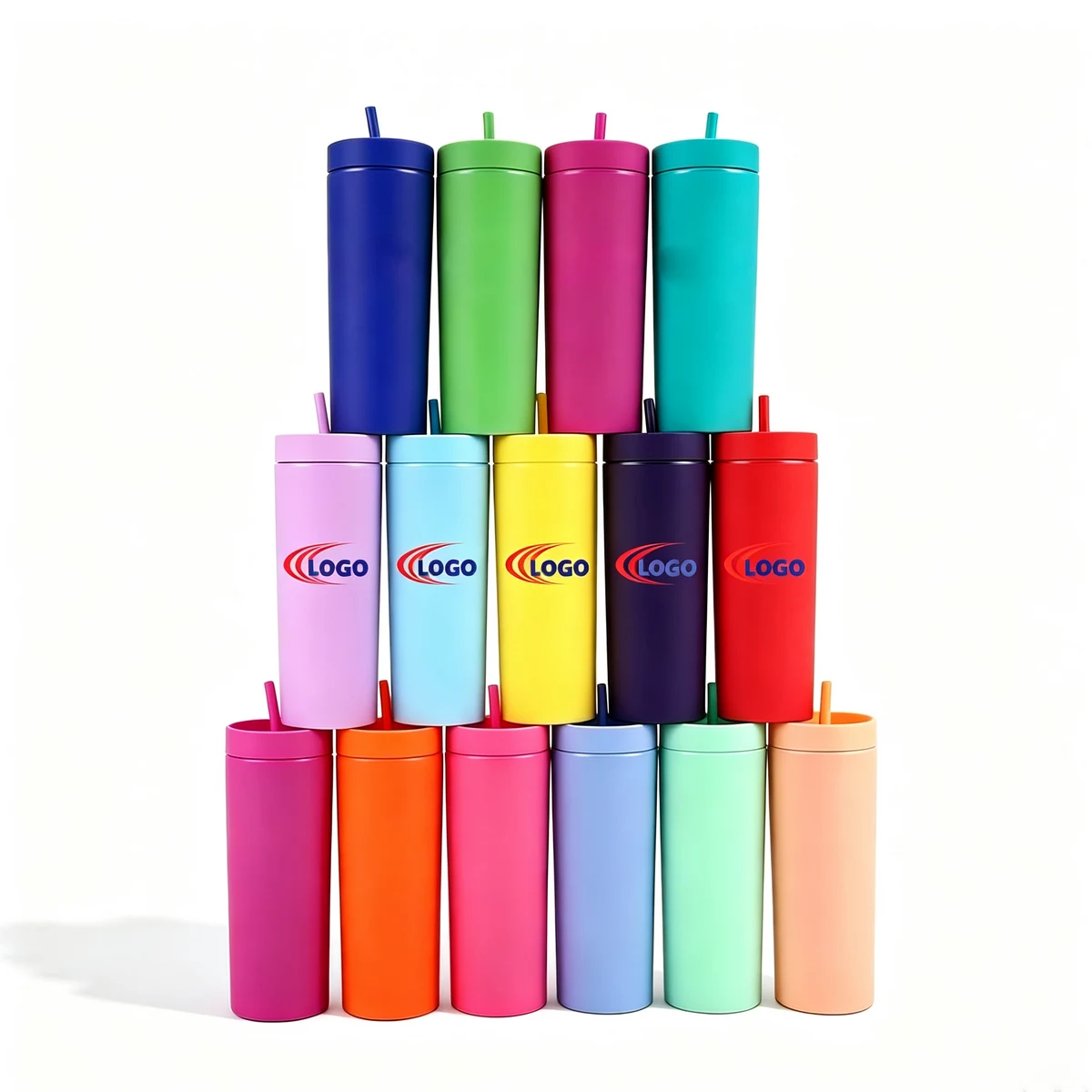 16oz Double-Wall Insulated Tumbler With Straw & Lid 1