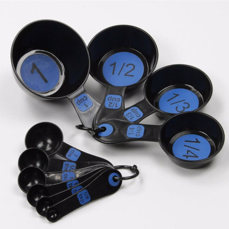 Measuring Spoon Set - 10 Measurements Large Print Blue