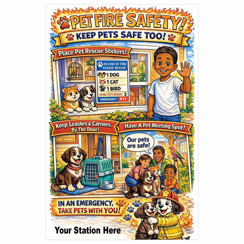 Fire Safety Poster "Pet Fire Safety!"