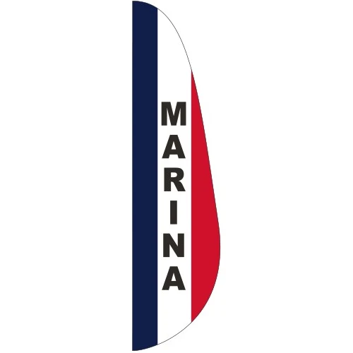 "MARINA" 3' x 15' Message Feather Flag 1