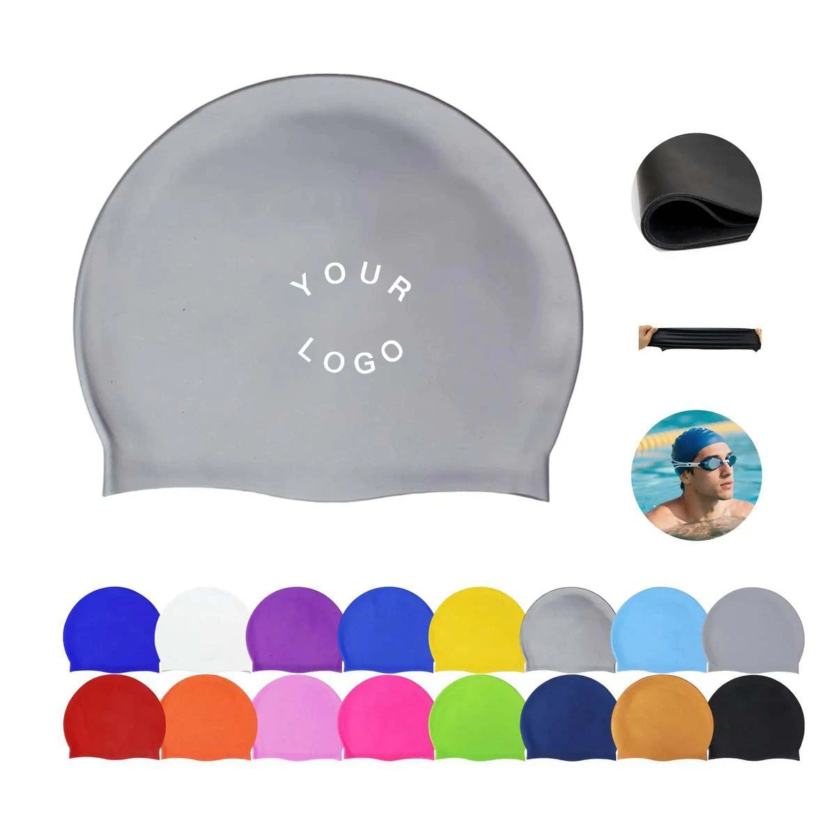Silicone Swim Cap Waterproof Adult Size 1