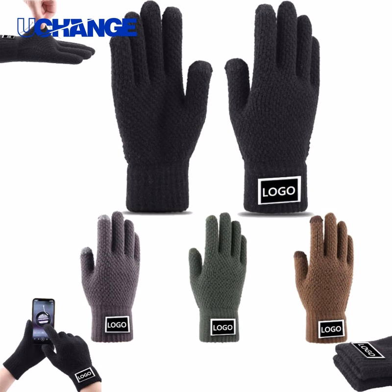 Thickened Acrylic Knit Touchscreen Gloves
