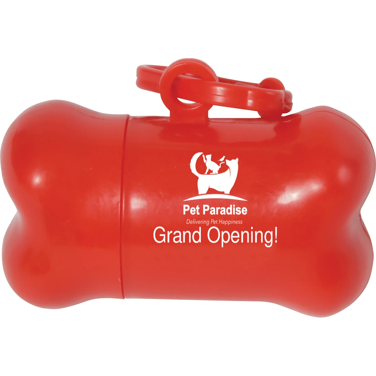 Red Bone Shaped Pet Waste Bag Dispenser (3.125" x 1.75") 1