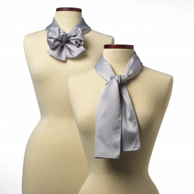 Grey Silk 10" x 54" Scarf 1