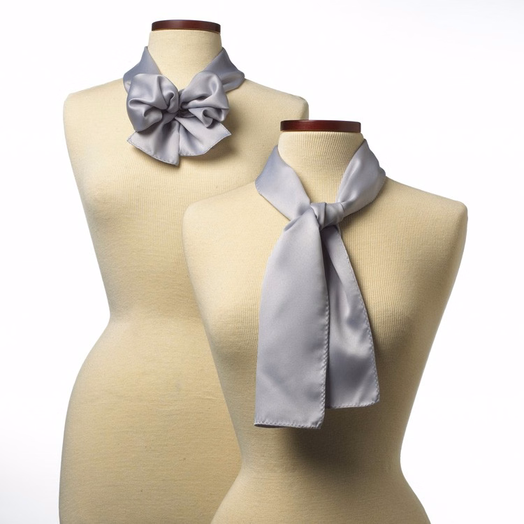 Grey Silk 10" x 54" Scarf
