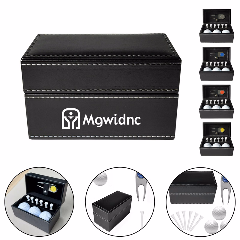 10-Piece Golf Gift Set with Leather Box