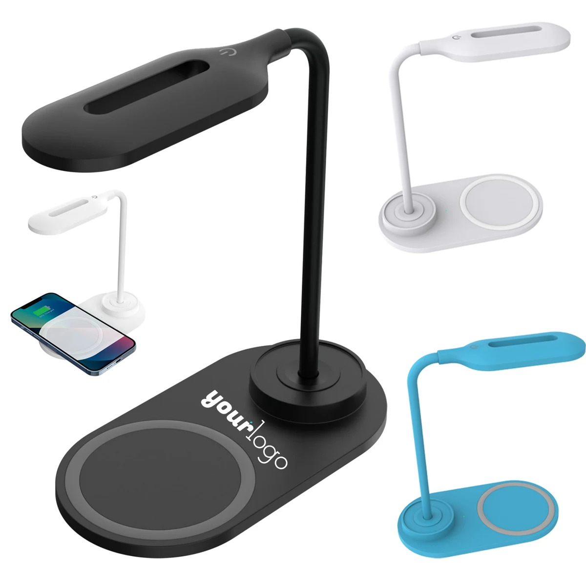 LED Desk Lamp with Built - in Phone Wireless Charger 1
