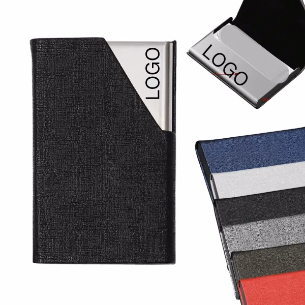 PU Leather Flap Magnetic Business Card Holder