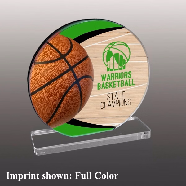 Basketball Themed Acrylic Award - Full Color