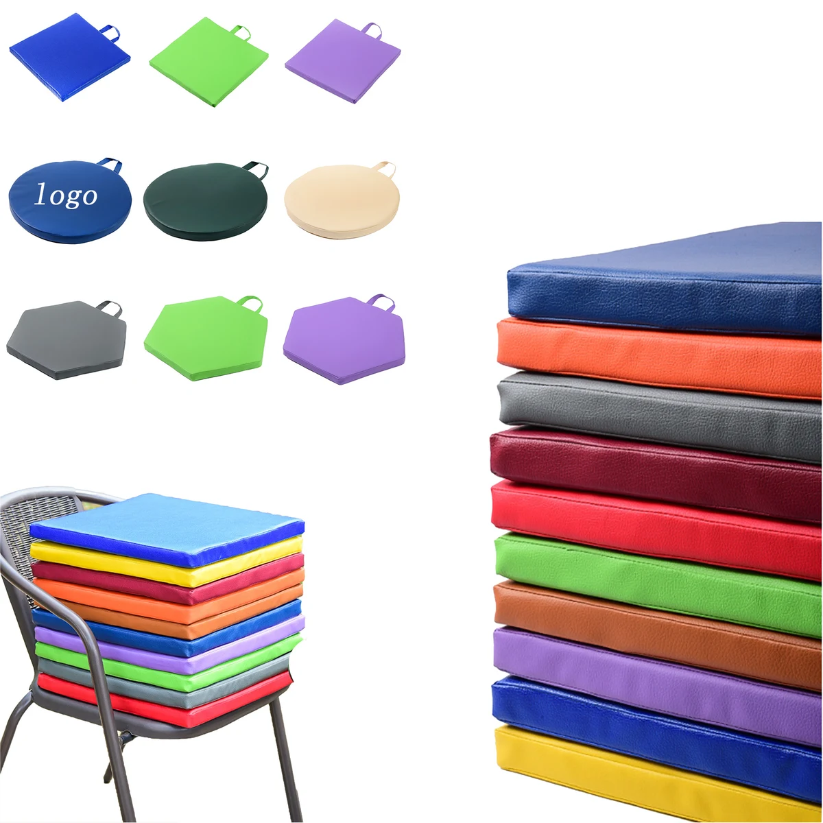 Portable And Simple Solid-Color PU Leather Seat Cushion 1