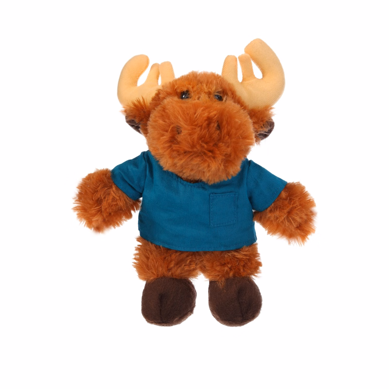 Soft Plush Stuffed Moose in scrub shirt