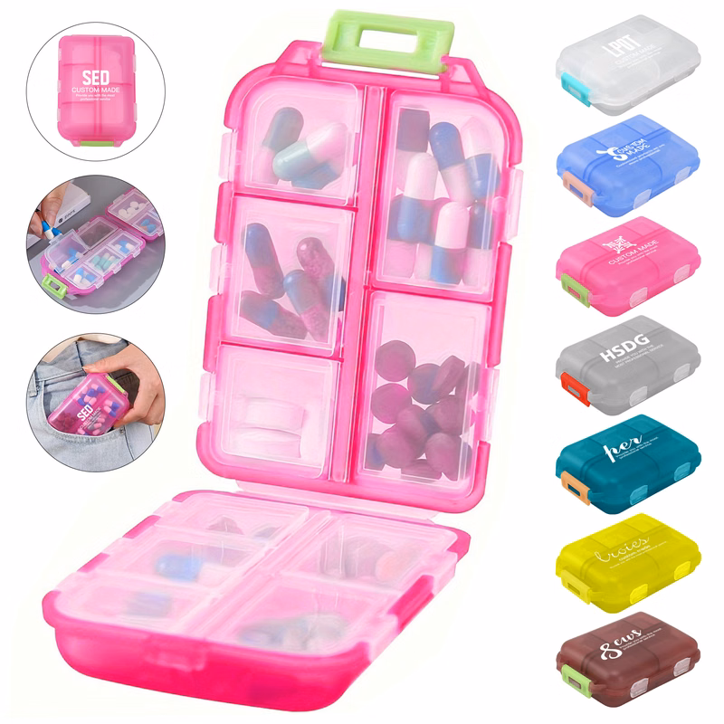 Transparent Double-Layered 10-Grid Pill Storage Box