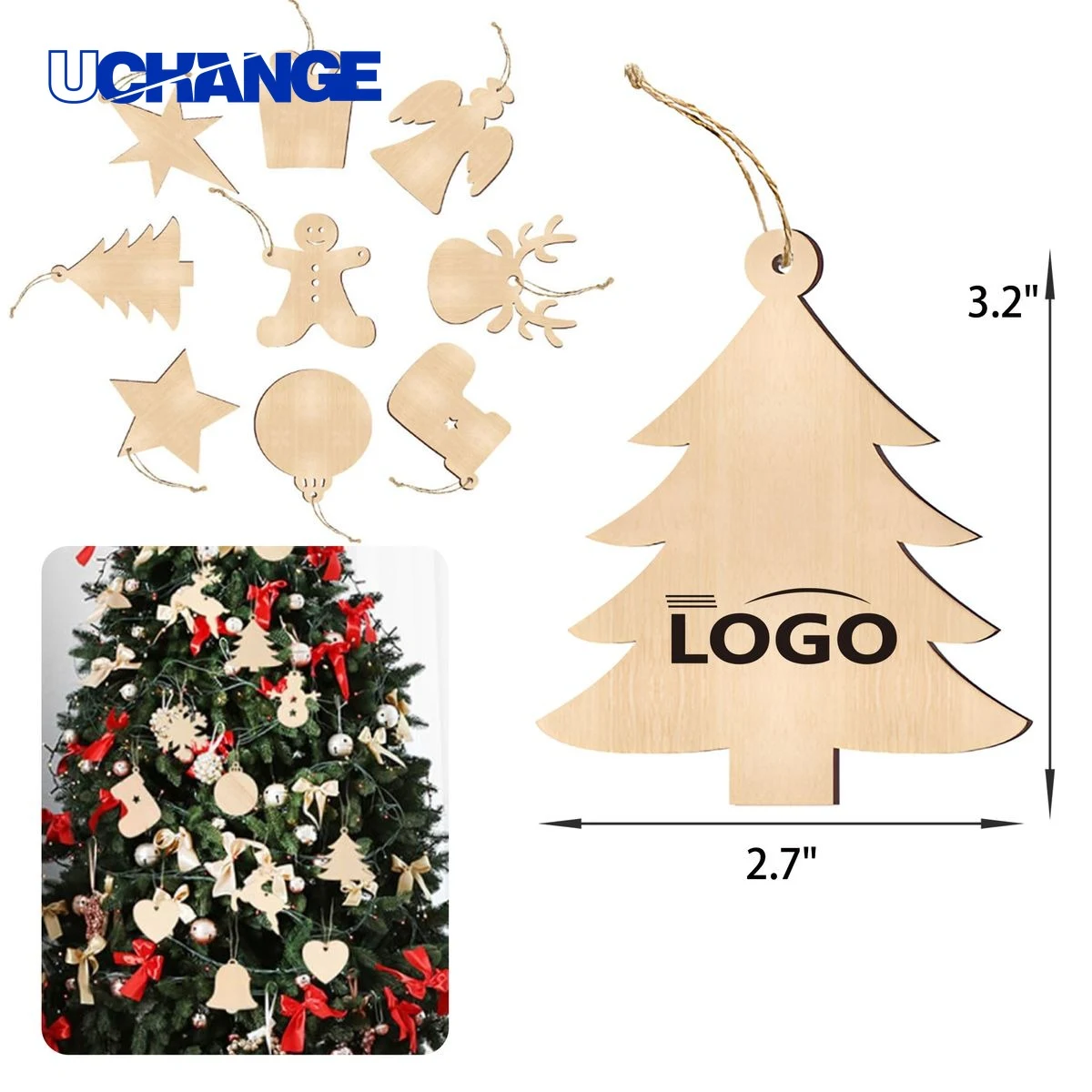 Stylish Wooden Tree Pendant Ornament 1