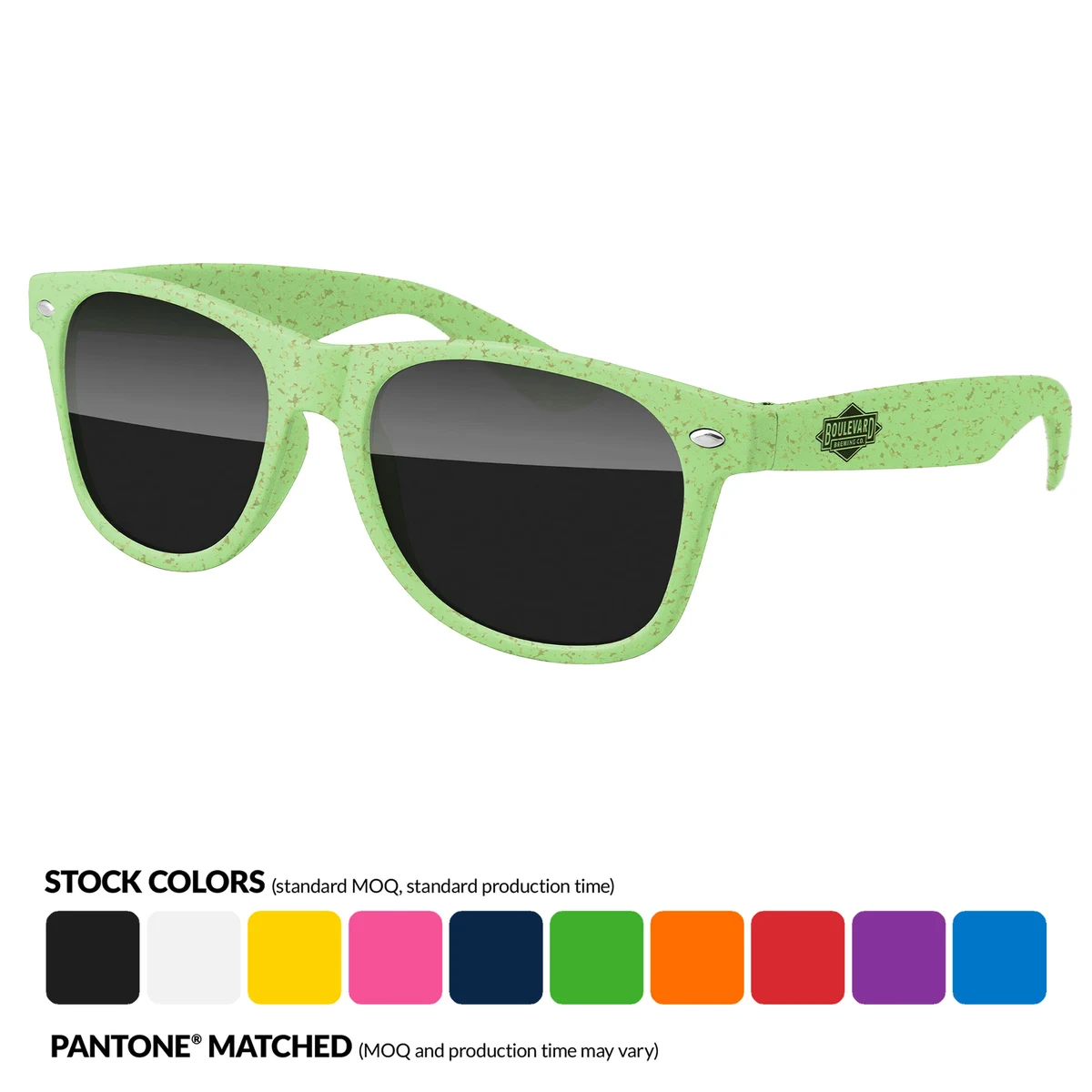 Wheat Retro Sunglasses w/ 1 Color Temple Imprint 1