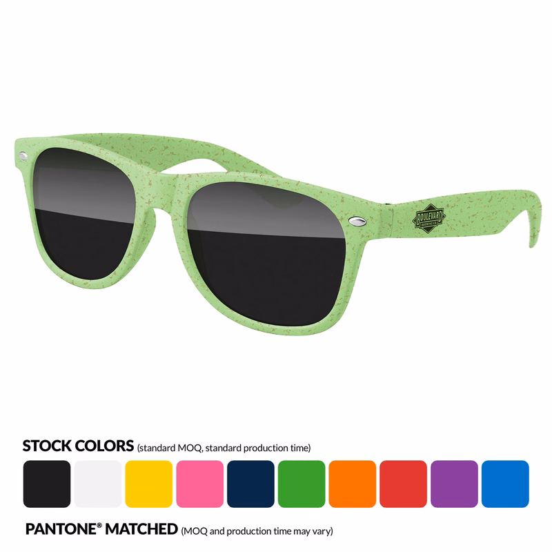 Wheat Retro Sunglasses w/ 1 Color Temple Imprint