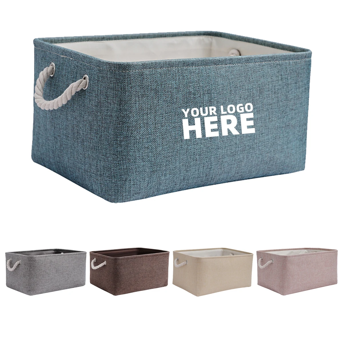 Foldable Storage Basket With Rope Handle 1
