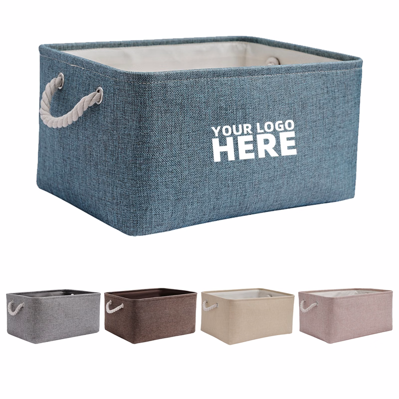 Foldable Storage Basket With Rope Handle