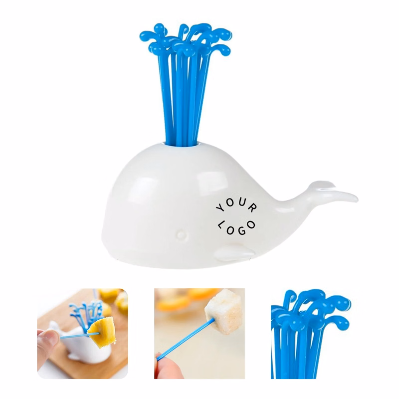 ABS Whale-Shaped Fruit Fork Set