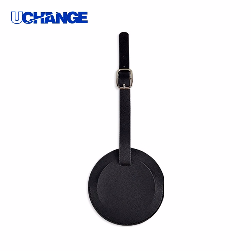 Faux Leather Round Luggage Tag 3.2 Inch Diameter