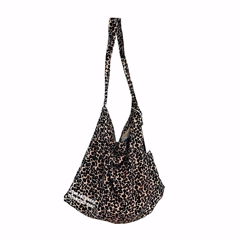 Living Tote Shoulder Leopard Print Crossbody Canvas Bag