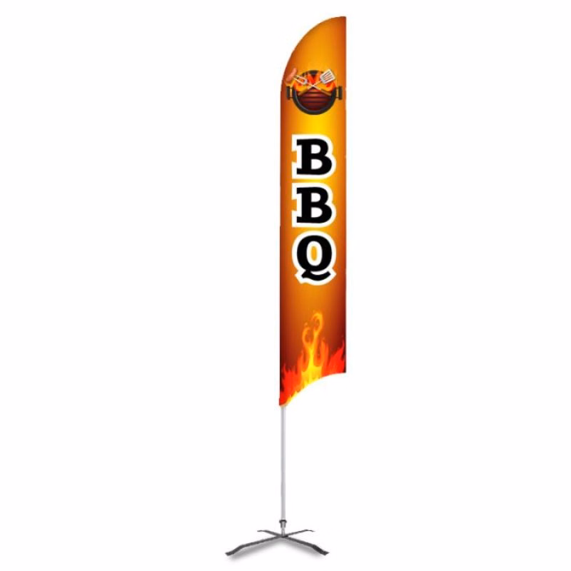 BBQ Pre Printed 15' G7 Feather Flag Dark Brown